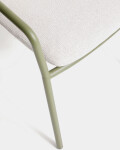 Silla apilable de exterior Linosa de aluminio verde con cojín beige Silla apilable de exterior Linosa de aluminio verde con cojín beige