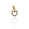 Dije Corazón-Oro bajo-Piedra Zafiro y Zirconia-CP8546 conpiedra