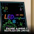 Cartel Pizarra LED 40x30cm Luces Colores + Marcadores Neón Color Negro