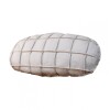 Almohadón Ovalado Grande - 100% Cuero 76x35 cm Blanco