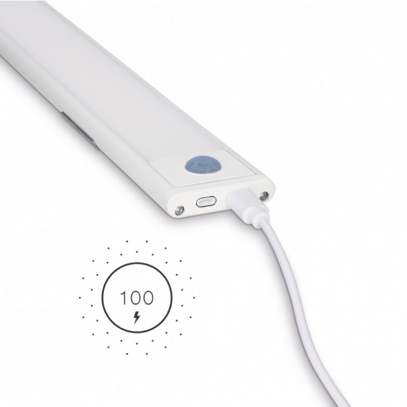 ARTEFACTO RECARGABLE MORAIS CON SENSOR DE MOVIMIENTO 20CM Lámpara Recargable Con Sensor De Movimiento Morais 20CM Blanco