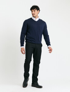 470985 SWEATER HARRINGTON LABEL Azul Oscuro