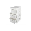 Cajonera Gavetero Estante simil Rattan 3 Cajones 15lt Blanco Cajonera Gavetero Estante simil Rattan 3 Cajones 15lt Blanco