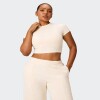 Remera Fabletics Cotton Crropped Beige
