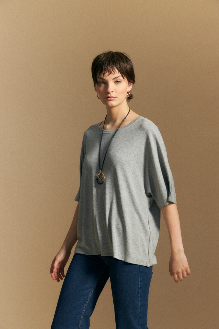 REMERA RONNY Gris Melange