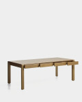 Mesa Arelida en chapa de roble y madera maciza de roble con acabado marrón claro 220 x 100 cm FSC Mix Credit Mesa Arelida en chapa de roble y madera maciza de roble con acabado marrón claro 220 x 100 cm FSC Mix Credit