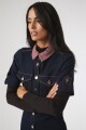 Vestido de jean con cuello desmontable jean oscuro