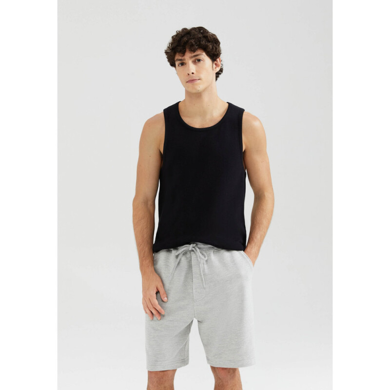 BERMUDA MASC GRIS CLARO/NEGRO/NARANJA