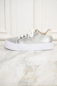 Zapatilla Metalizada Plata