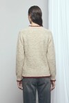 Cardigan con multi botones y pespuntes crudo
