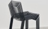 Silla De Exterior Metal con almohadón Apilable Negro
