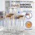 Set X4 Vasos De Vidrio Con Tapa Madera Bambu y Sorbetes 400ml IMBACK Set X4 Vasos De Vidrio Con Tapa Madera Bambu y Sorbetes 400ml IMBACK