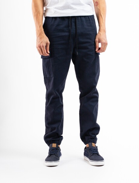 Pantalón Algodón Cargo Jogger Marino