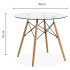 Mesa Comedor Cocina Eames Redonda Vidrio 90 Cm Premium Atrix Transparente