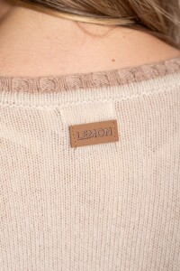 Sweater Rayado Lana Beige Melange