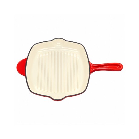 SARTEN DE HIERRO FUNDIDO CON GRILL FIRE KING 26 CM ROJA SARTEN DE HIERRO FUNDIDO CON GRILL FIRE KING 26 CM ROJA