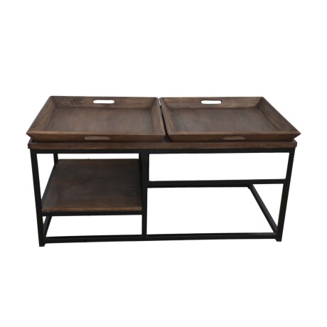 MESA CENTRAL MADERA-DE-MANGO NATURAL-BEIGE BANDEJA NATURAL