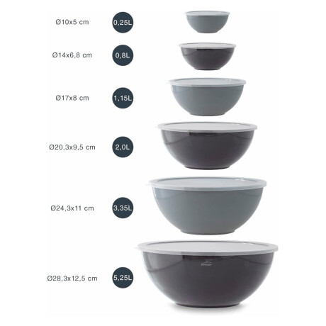 Set 6 bowls apilables polipropileno Set 6 bowls apilables polipropileno