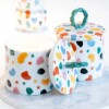 QR148-01175 Frasco De Ceramica Con Tapa Que Rico - Terrazzo
