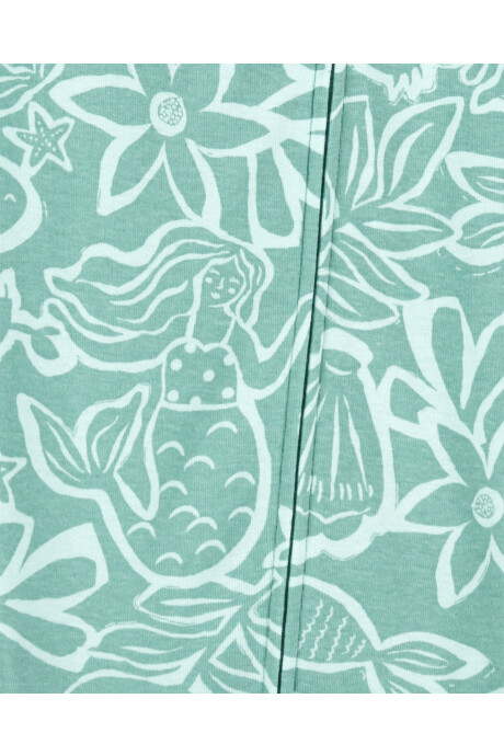 Pijama una pieza de algodón, con pie, diseño sirenas Sin color