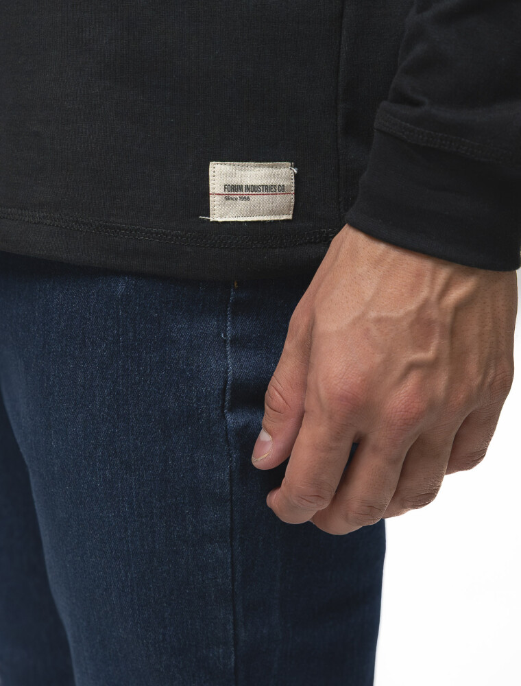 REMERA BASICA M/LARGA ALGODON Negro