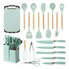 Kit De Menage 19 Utensillos De Cocina+organizador VERDE