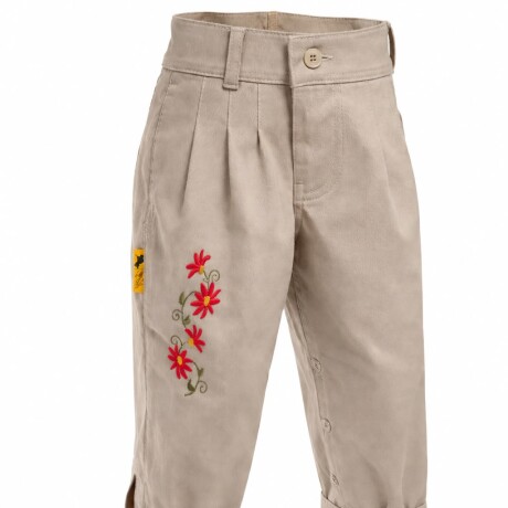Bombacha de Niño/a Bordada. Del 000 al 0 Beige Flor Roja