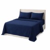 Sábanas 2 Plazas Juego 4 Piezas C/ Funda Almohadas Polyester Azul Oscuro Liso Sábanas 2 Plazas Juego 4 Piezas C/ Funda Almohadas Polyester Azul Oscuro Liso