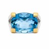Anillo oval - Plata y Oro - Topacio azul - AN5985 conpiedra