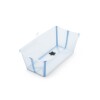 Baño Stokke Flexibath Plegable Transparente y Celeste