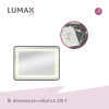 Espejo Luz LED Lumax 90x70 cm Horizontal Desempañador Baño Iluminación Fría Touch Espejo Luz LED Lumax 90x70 cm Horizontal Desempañador Baño Iluminación Fría Touch