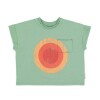SS24.JRS2422B.k Remera Verde Con Estampado De Círculos Multicolores 4 Años Piupiuchick