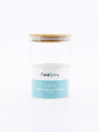 FRASCO VIDRIO TAPA BAMBOO TRANSPARENTE