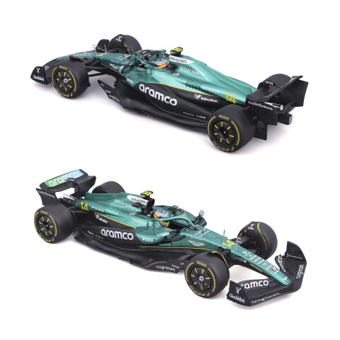Auto Bburago Formula 1 Aston Martin Aramco con Exhibidor Escala 1:24 U