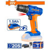TALADRO ATORNILLADOR 20 VOLT WADFOW 2 BAT 1.5 AH CARGADOR TALADRO ATORNILLADOR 20 VOLT WADFOW 2 BAT 1.5 AH CARGADOR