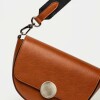Bandolera The Circle en cuero liso Cuoio