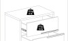 Mesa de Luz 2 cajones - Moderna Hanover Frizz