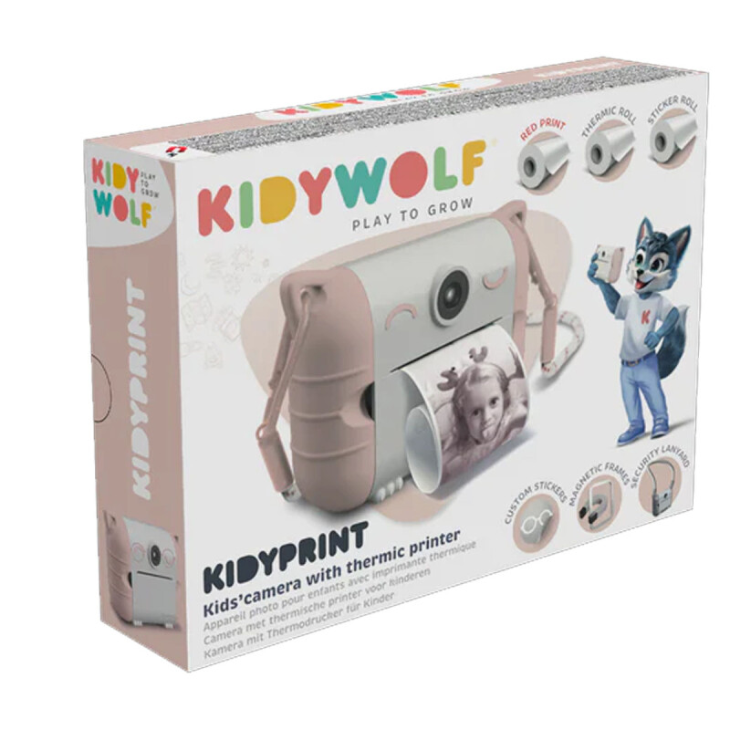 Cámara de Fotos con impresión térmica Kidyprint Kidywolf Rosa Cámara de Fotos con impresión térmica Kidyprint Kidywolf Rosa