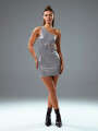 VESTIDO CASABLANCA PLATEADO