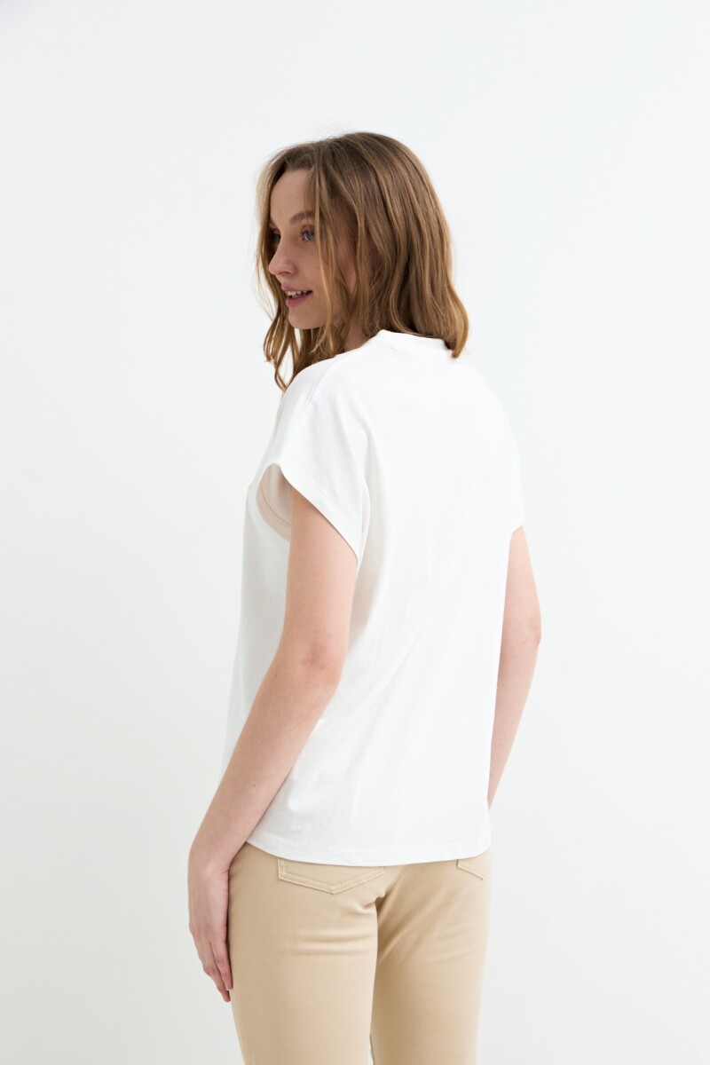 Remera m/c estampada Palmeras BLANCO