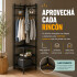 Mueble Perchero Esquinero Zapatera Hierro Colgador Ropa Rack Negro 1
