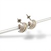 Caravanas Medio aro Labrado-Plata y oro-Sin piedra-CA5080 sinpiedra