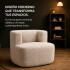 Sillón Puff ComboHome Kumo Redondo Corderito Diseño Premium Blanco 1
