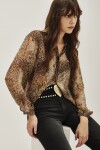 Camisa Lina Animal Mini Marron