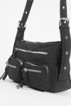 Bandolera doble bolsillo de tela negro