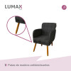 Sillon Lumax Poltrona Maya Negro