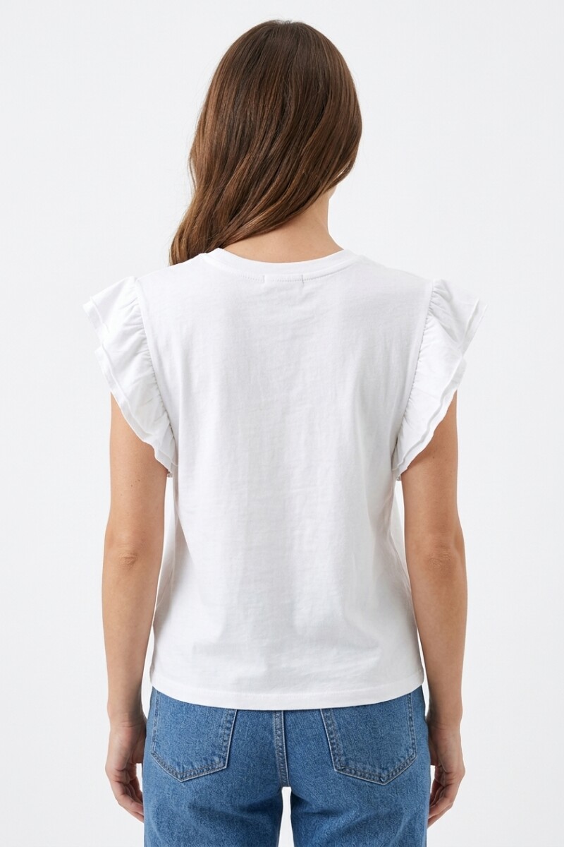Remera m/c con volados BLANCO