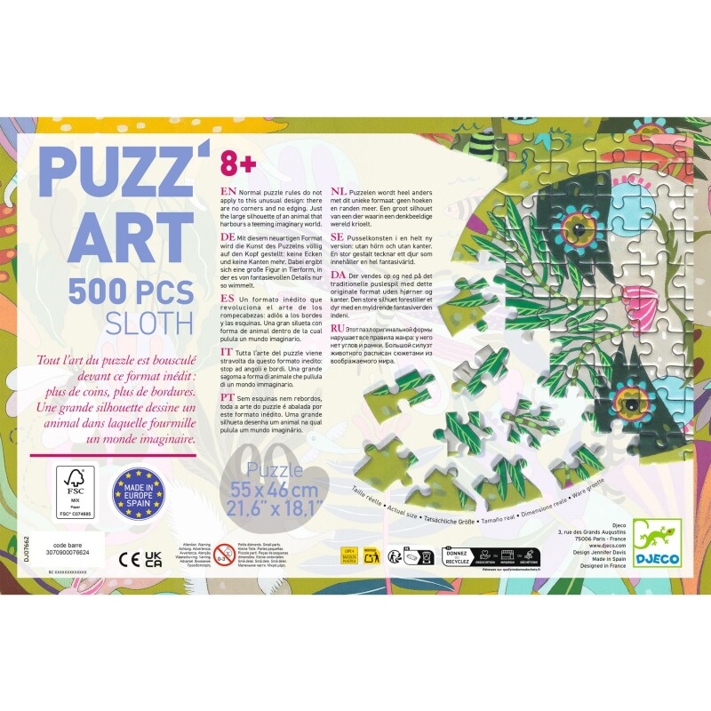 Puzzle Puzz’Art Perezoso 500 piezas Djeco Puzzle Puzz’Art Perezoso 500 piezas Djeco
