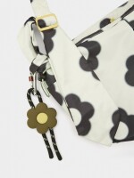 Bolso De Hombro De Nylon Estampado Floral M crudo
