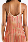 STRIPED LONG KNIT DRESS Fucsia